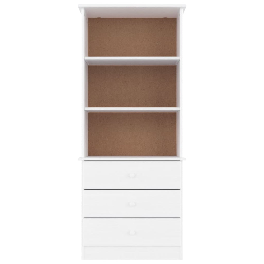 Boekenkast met lades ALTA 60x35x142 cm massief grenenhout wit MeubelReus
