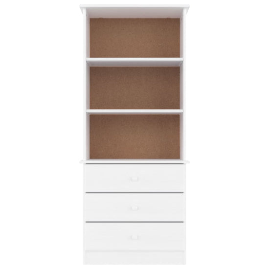 Boekenkast met lades ALTA 60x35x142 cm massief grenenhout wit MeubelReus