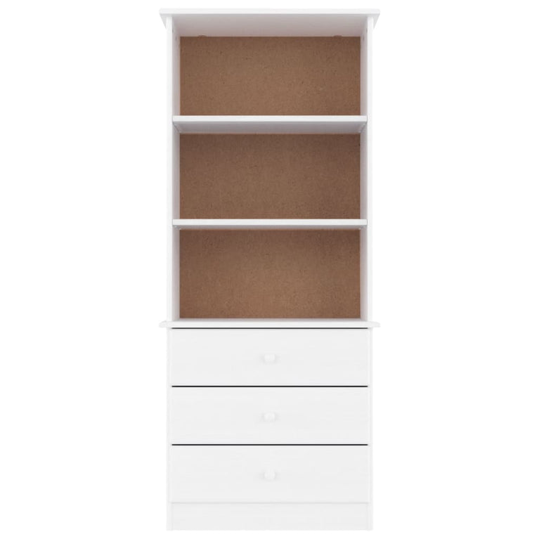Boekenkast met lades ALTA 60x35x142 cm massief grenenhout wit MeubelReus