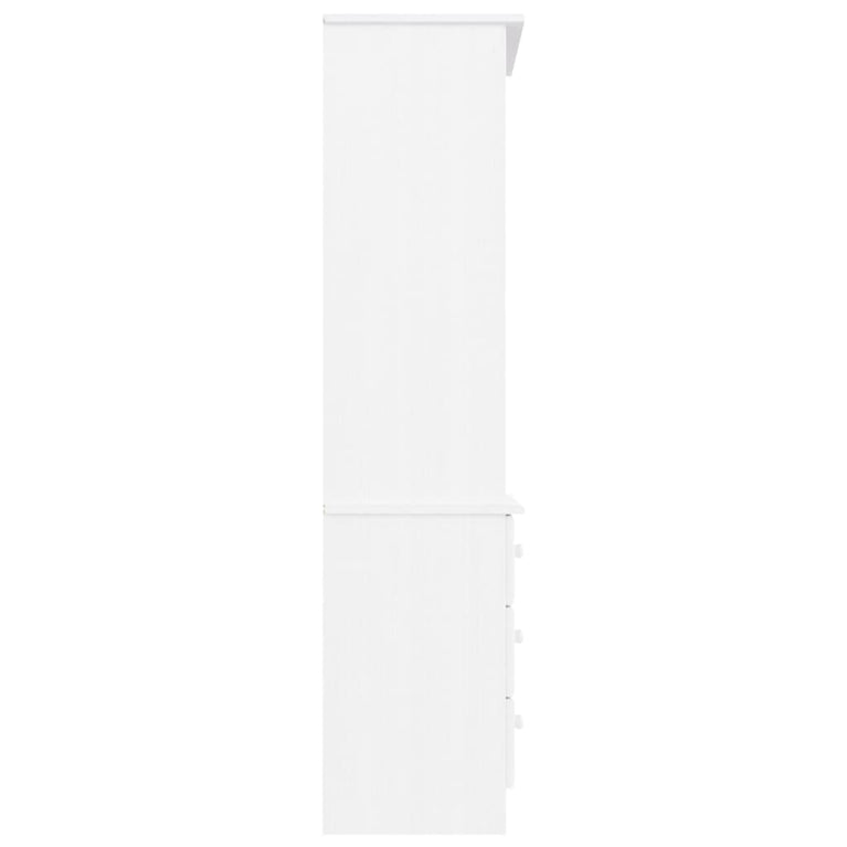 Boekenkast met lades ALTA 60x35x142 cm massief grenenhout wit MeubelReus