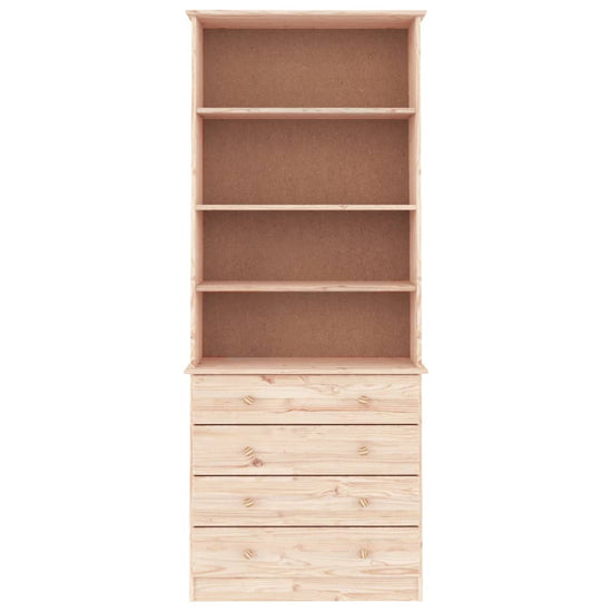 Boekenkast met lades ALTA 77x35x186,5 cm massief grenenhout MeubelReus