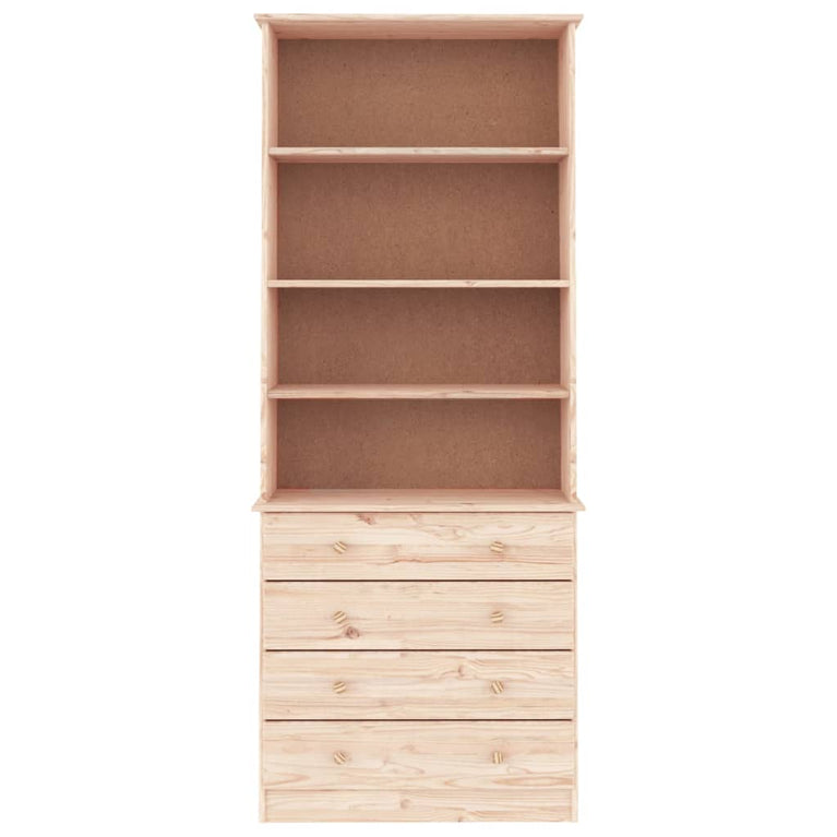 Boekenkast met lades ALTA 77x35x186,5 cm massief grenenhout MeubelReus