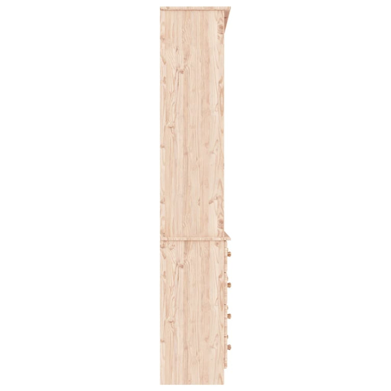 Boekenkast met lades ALTA 77x35x186,5 cm massief grenenhout MeubelReus