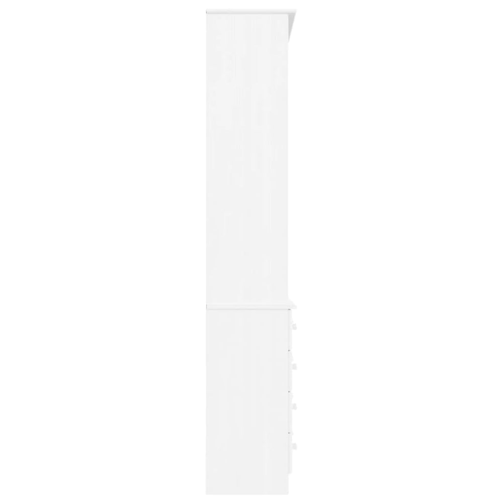 Boekenkast met lades ALTA 77x35x186,5 cm massief grenenhout wit MeubelReus