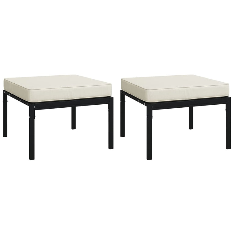 6-delige Loungeset met zandkleurige kussens staal MeubelReus