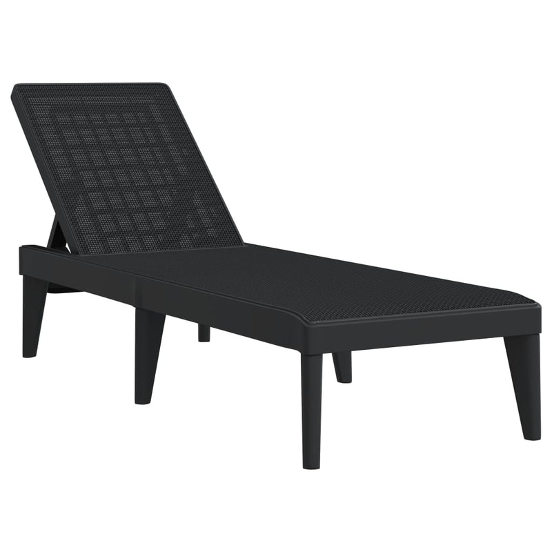 Ligbed 186x60x29 cm polypropeen antracietkleurig