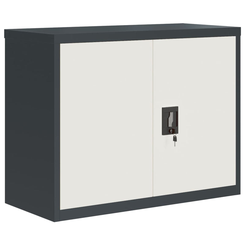 Archiefkast 90x40x70 cm staal antracietkleurig en wit MeubelReus