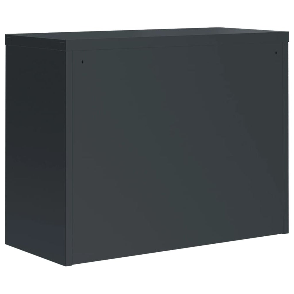 Archiefkast 90x40x70 cm staal antracietkleurig en wit MeubelReus