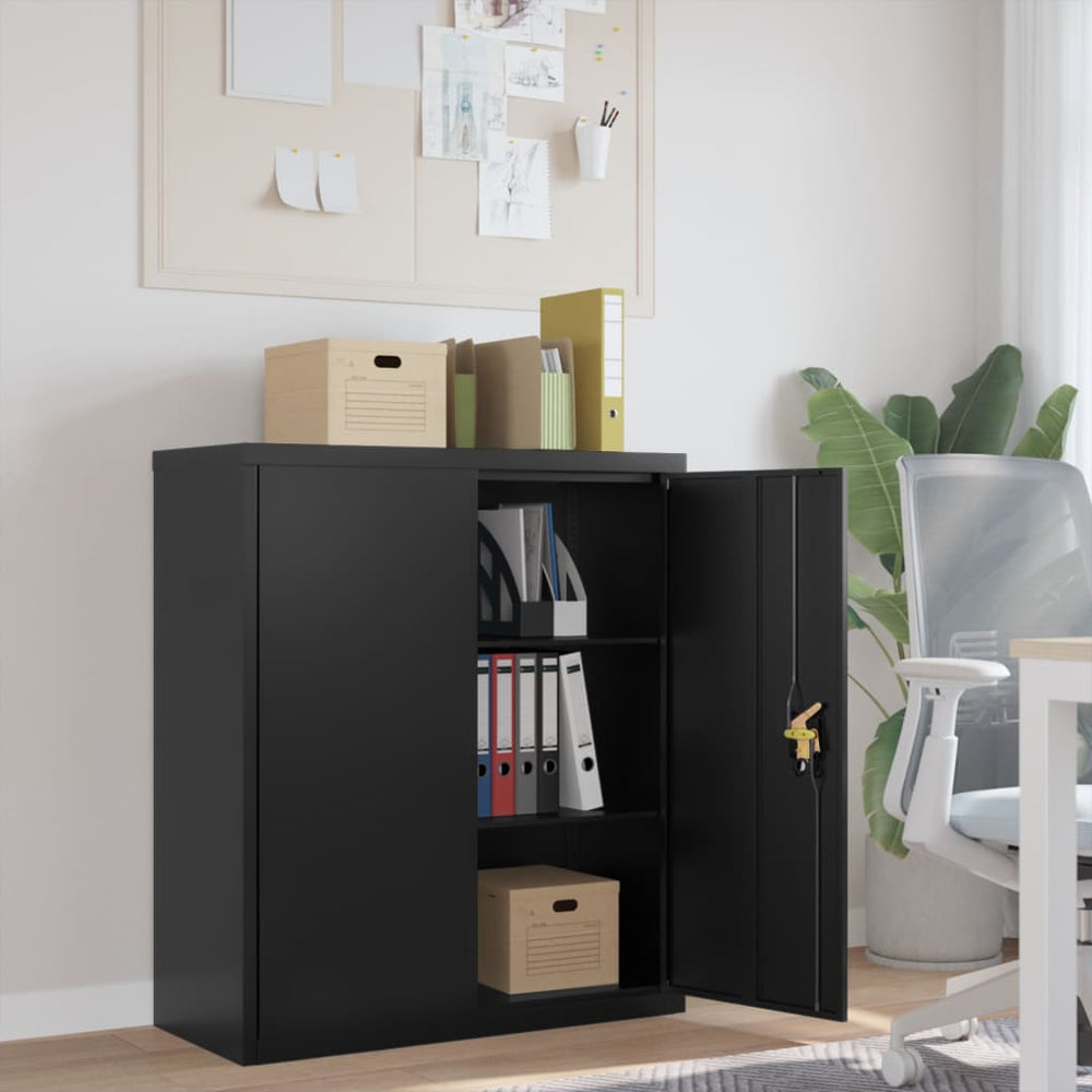 Archiefkast 90x40x105 cm staal zwart MeubelReus