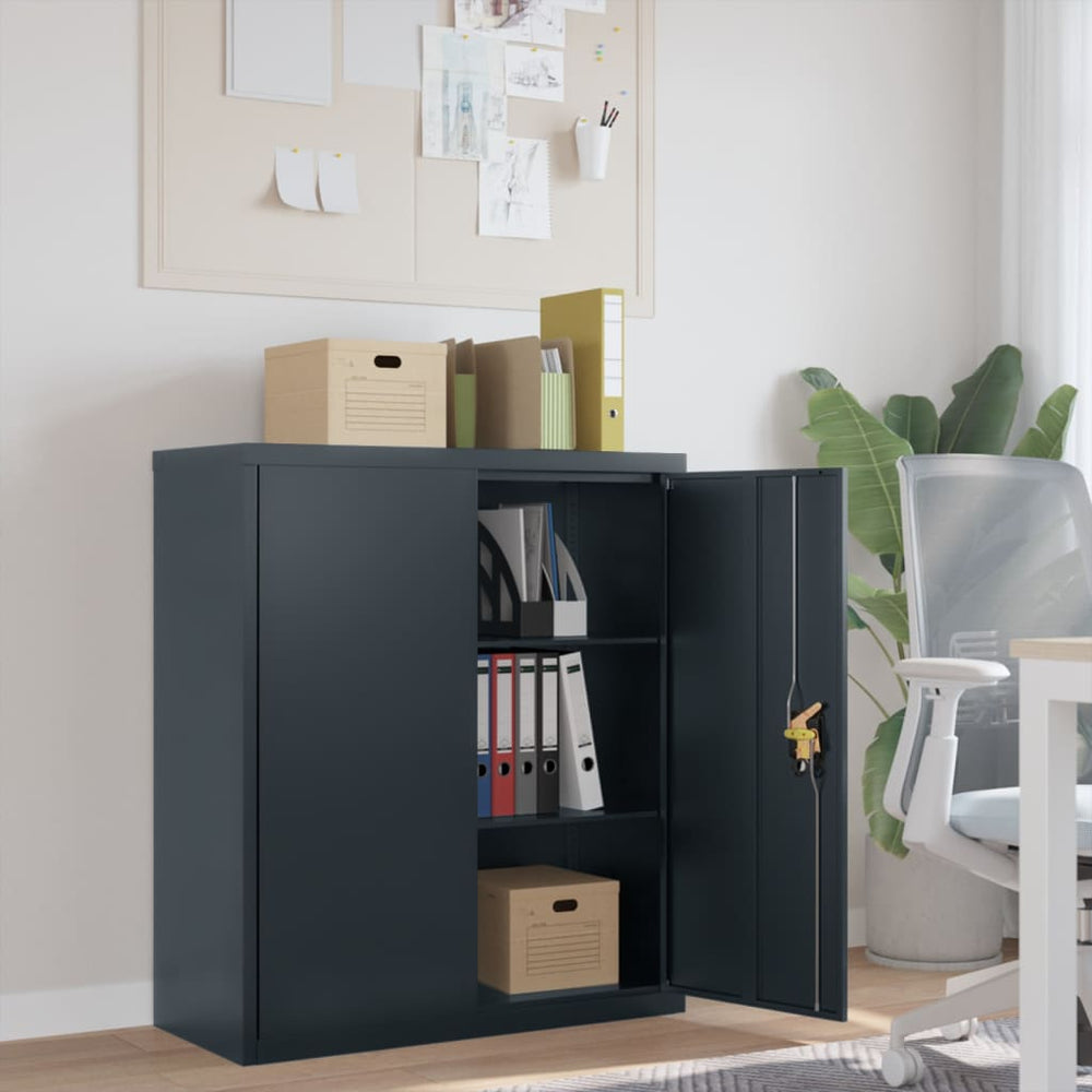 Archiefkast 90x40x105 cm staal antracietkleurig MeubelReus