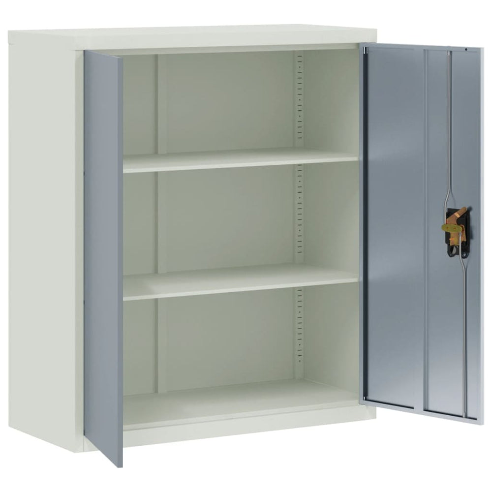Archiefkast 90x40x105 cm staal lichtgrijs en donkergrijs MeubelReus