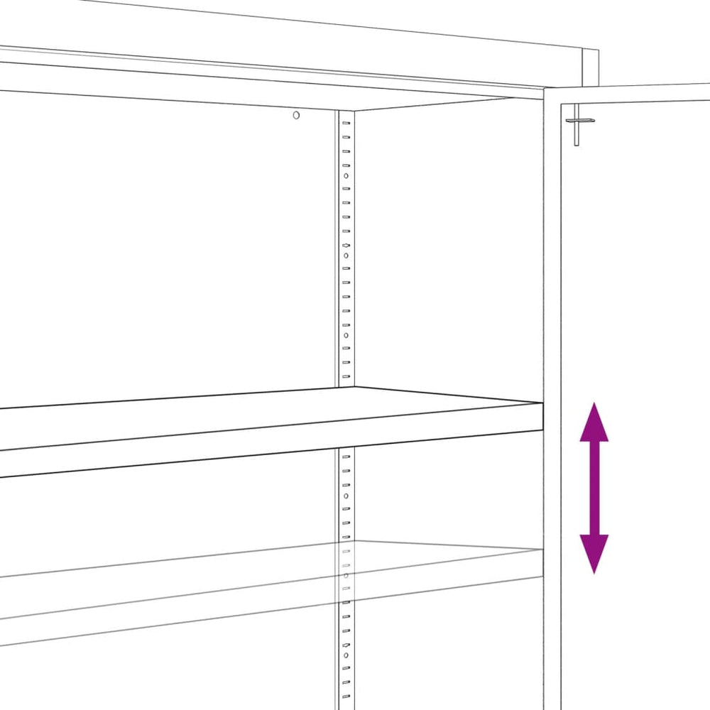Archiefkast 90x40x105 cm staal lichtgrijs en donkergrijs MeubelReus
