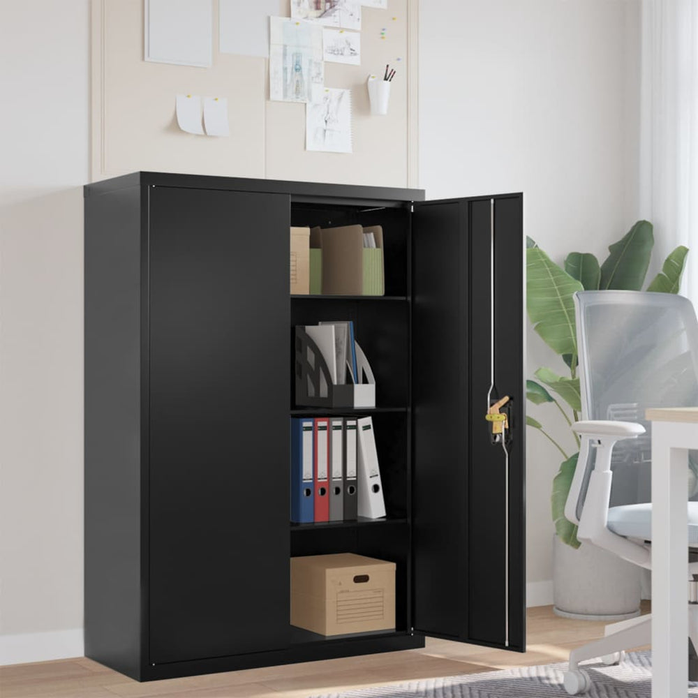 Archiefkast 90x40x140 cm staal zwart MeubelReus
