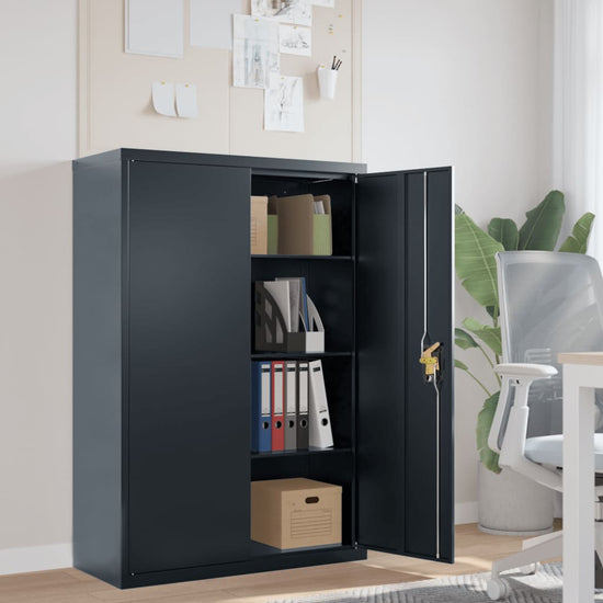 Archiefkast 90x40x140 cm staal antracietkleurig MeubelReus