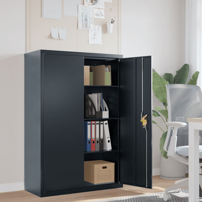 Archiefkast 90x40x140 cm staal antracietkleurig MeubelReus