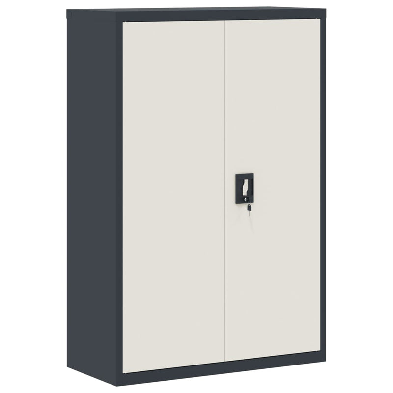 Archiefkast 90x40x140 cm staal antracietkleurig en wit MeubelReus