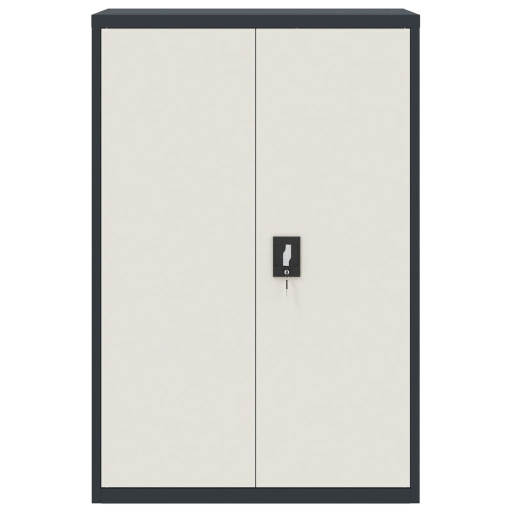 Archiefkast 90x40x140 cm staal antracietkleurig en wit MeubelReus