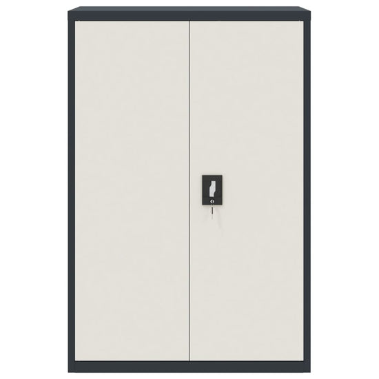 Archiefkast 90x40x140 cm staal antracietkleurig en wit MeubelReus