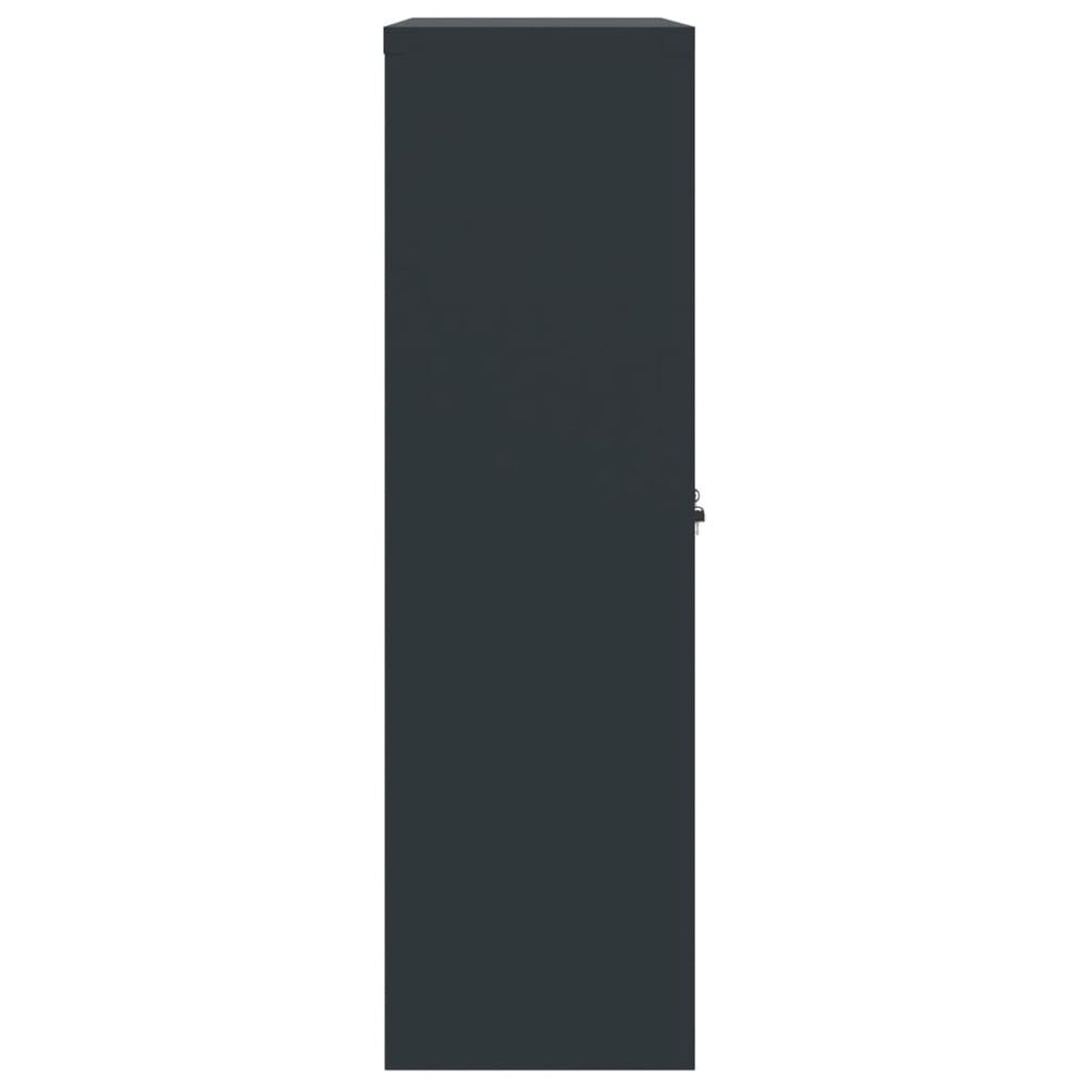 Archiefkast 90x40x140 cm staal antracietkleurig en rood MeubelReus