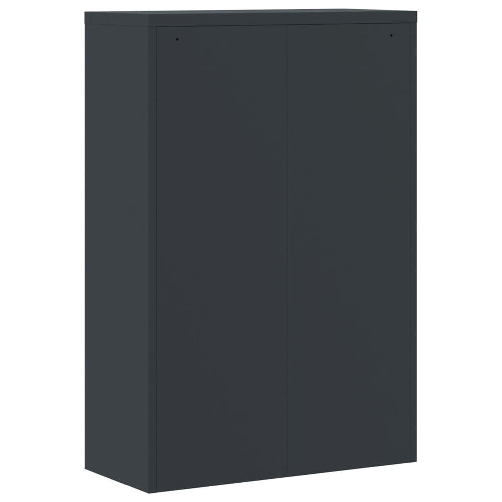 Archiefkast 90x40x140 cm staal antracietkleurig en rood MeubelReus