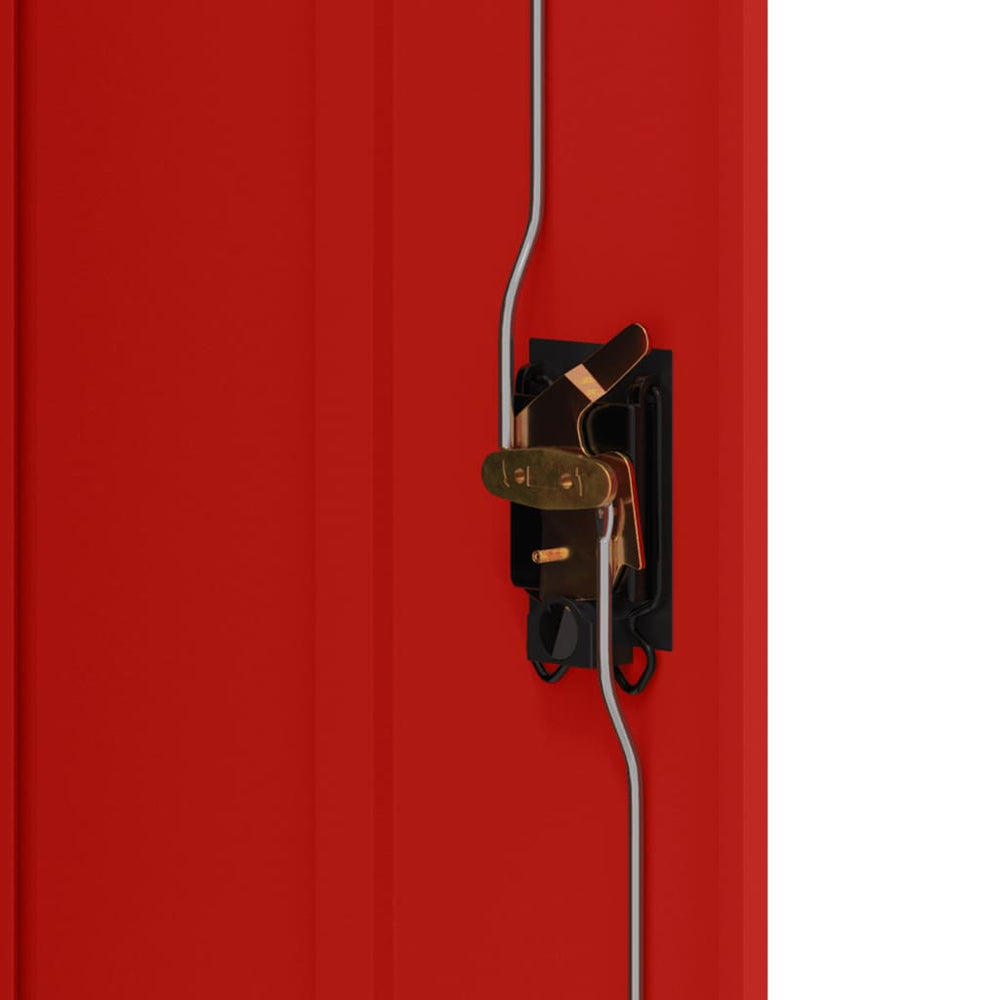 Archiefkast 90x40x140 cm staal antracietkleurig en rood MeubelReus