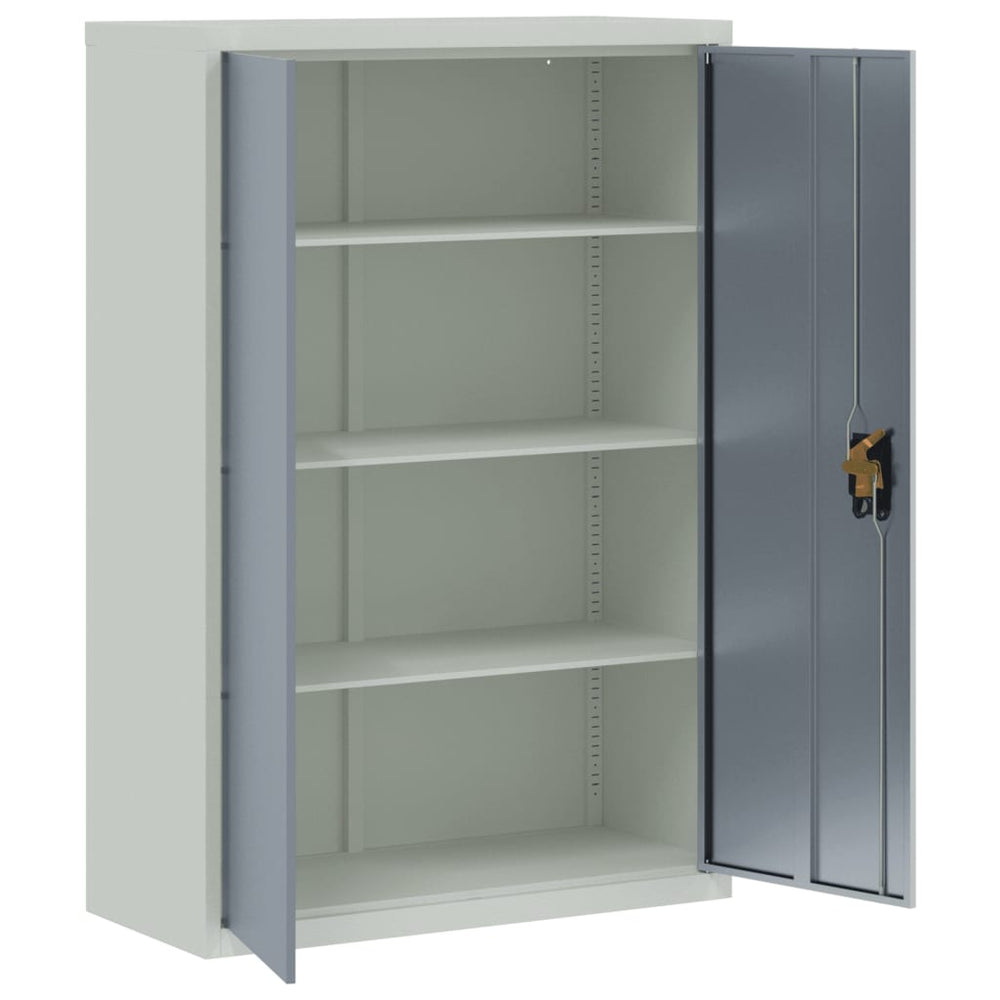 Archiefkast 90x40x140 cm staal lichtgrijs en donkergrijs MeubelReus