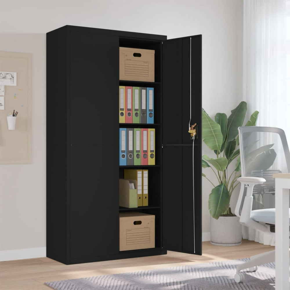 Archiefkast 90x40x180 cm staal zwart MeubelReus