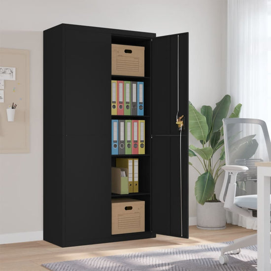 Archiefkast 90x40x180 cm staal zwart MeubelReus