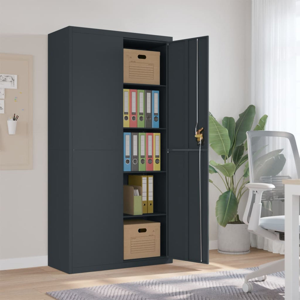 Archiefkast 90x40x180 cm staal antracietkleurig MeubelReus