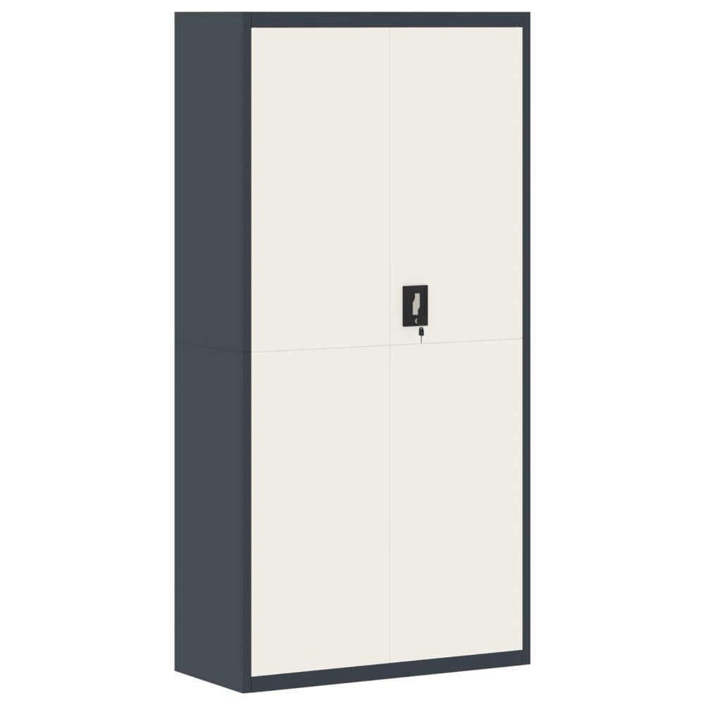 Archiefkast 90x40x180 cm staal antracietkleurig en wit MeubelReus