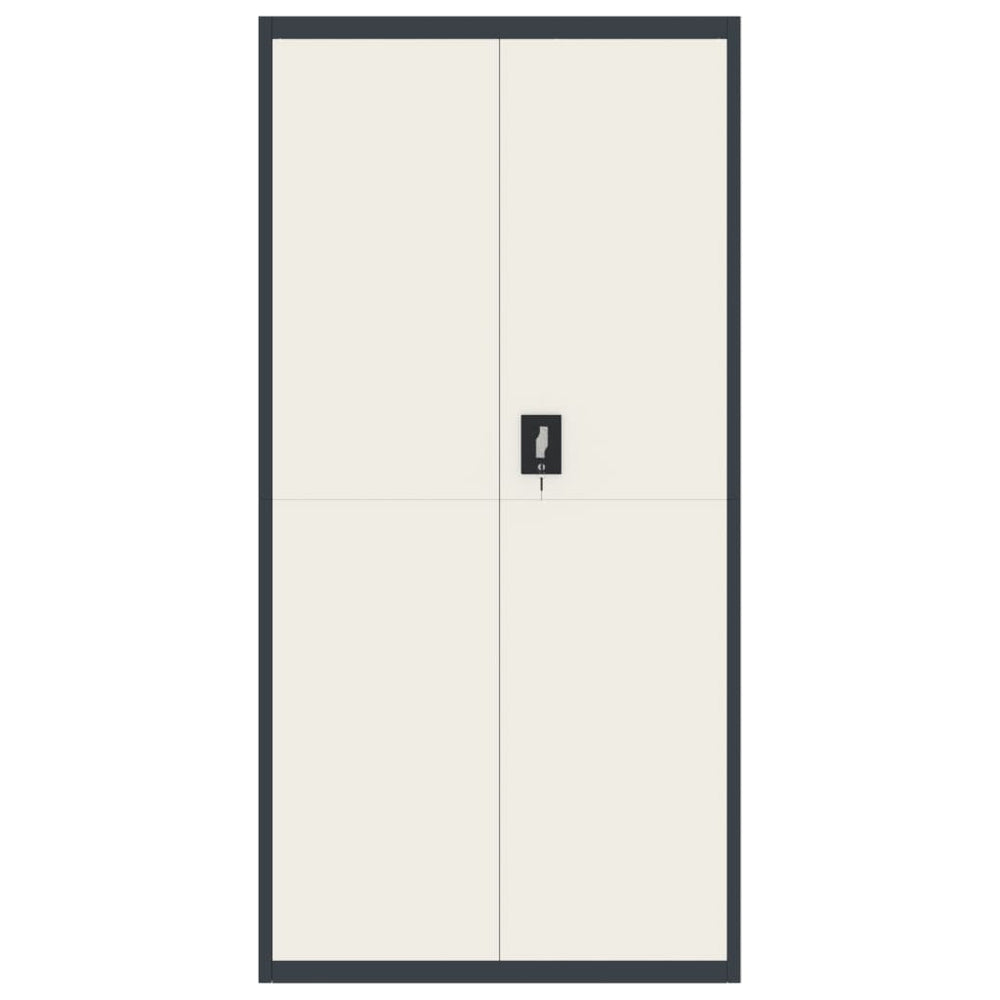 Archiefkast 90x40x180 cm staal antracietkleurig en wit MeubelReus