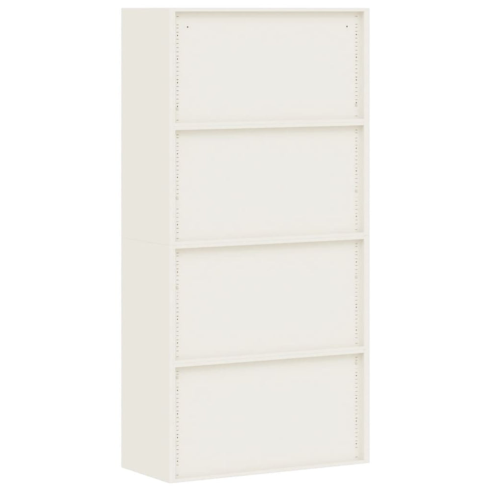 Archiefkast 90x40x180 cm staal antracietkleurig en wit MeubelReus