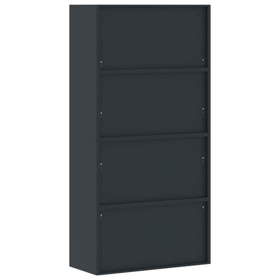 Archiefkast 90x40x180 cm staal antracietkleurig en rood MeubelReus