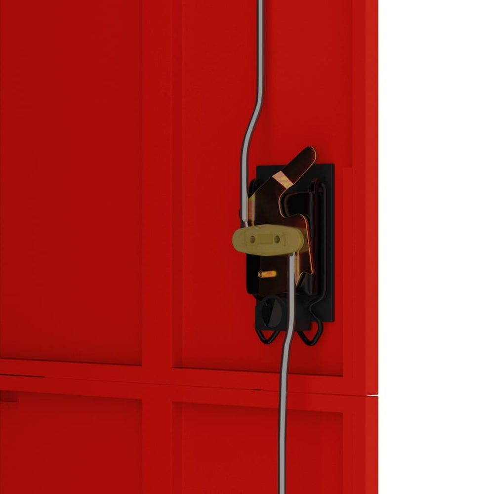 Archiefkast 90x40x180 cm staal antracietkleurig en rood MeubelReus