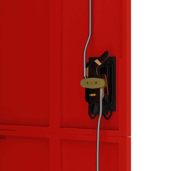 Archiefkast 90x40x180 cm staal antracietkleurig en rood MeubelReus