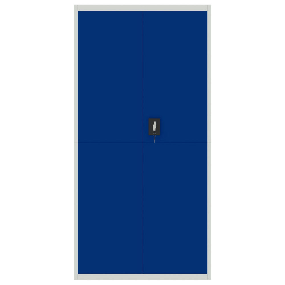 Archiefkast 90x40x180 cm staal lichtgrijs en blauw MeubelReus