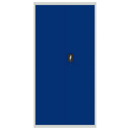 Archiefkast 90x40x180 cm staal lichtgrijs en blauw MeubelReus