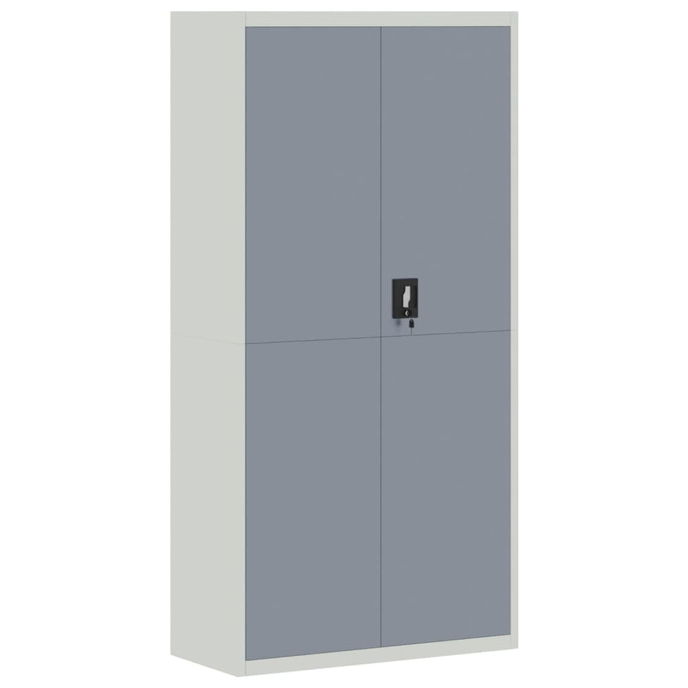Archiefkast 90x40x180 cm staal lichtgrijs en donkergrijs MeubelReus