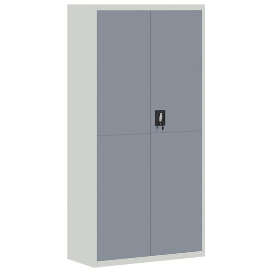 Archiefkast 90x40x180 cm staal lichtgrijs en donkergrijs MeubelReus