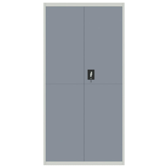 Archiefkast 90x40x180 cm staal lichtgrijs en donkergrijs MeubelReus