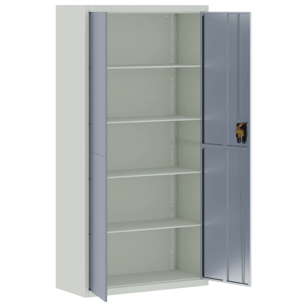 Archiefkast 90x40x180 cm staal lichtgrijs en donkergrijs MeubelReus