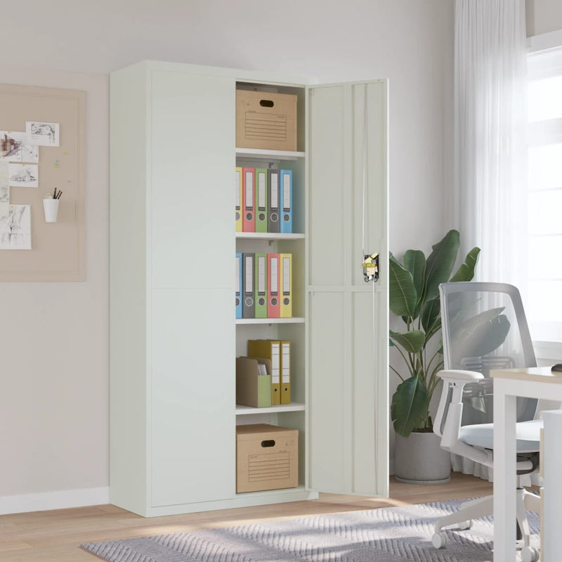 Archiefkast 90x40x200 cm staal lichtgrijs MeubelReus