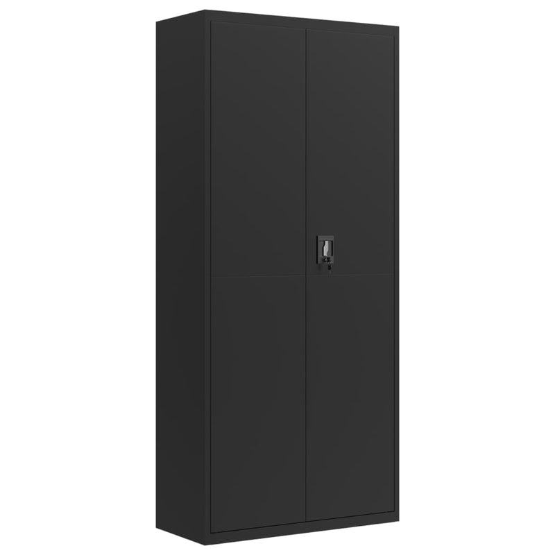 Archiefkast 90x40x200 cm staal zwart MeubelReus