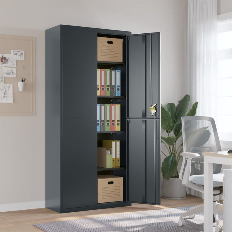 Archiefkast 90x40x200 cm staal antracietkleurig MeubelReus