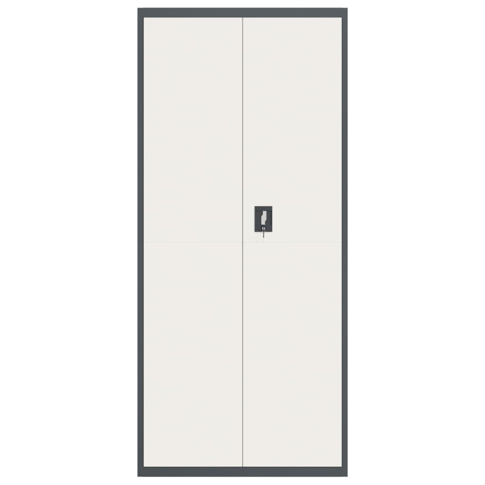 Archiefkast 90x40x200 cm staal antracietkleurig en wit MeubelReus