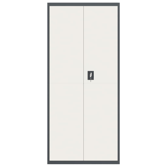 Archiefkast 90x40x200 cm staal antracietkleurig en wit MeubelReus