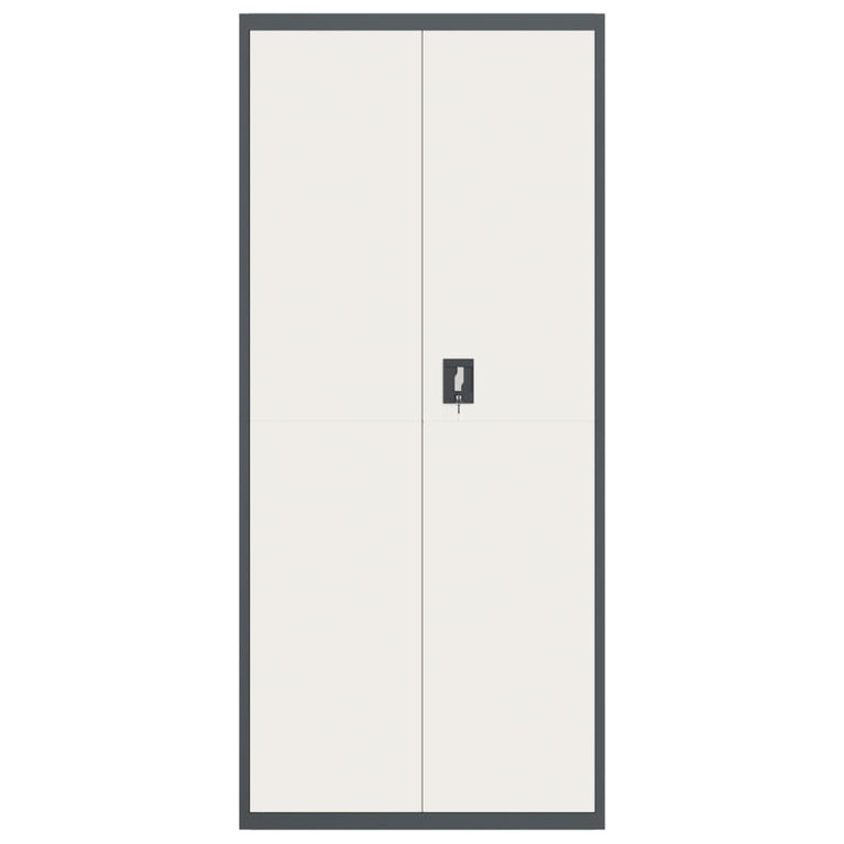 Archiefkast 90x40x200 cm staal antracietkleurig en wit MeubelReus
