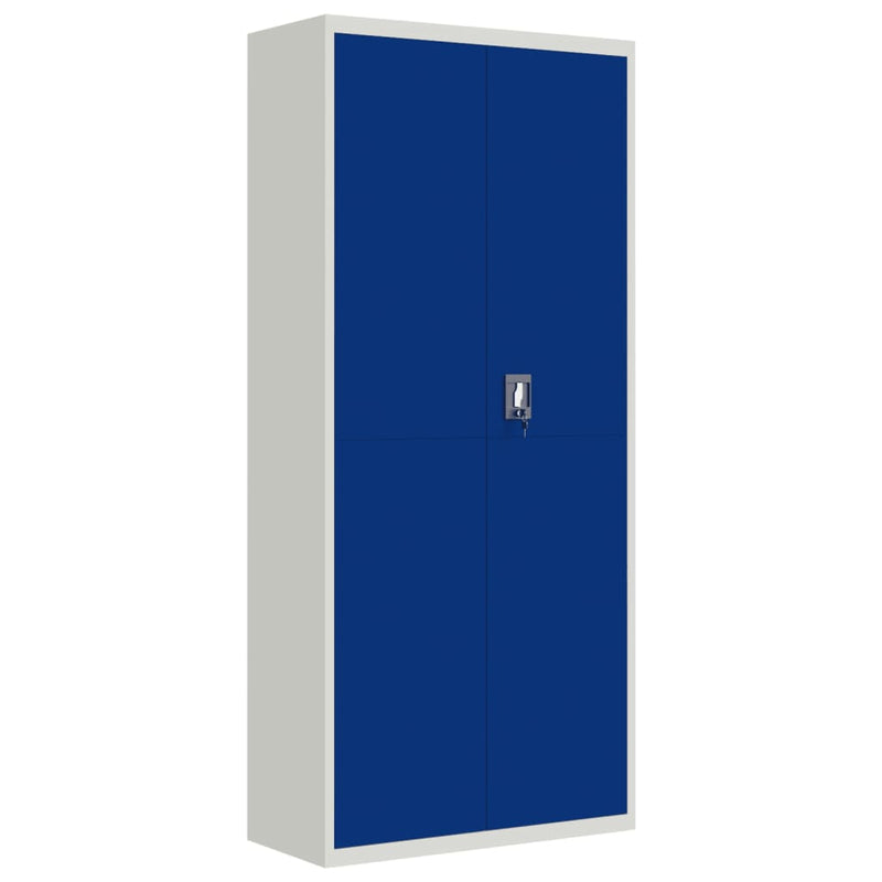 Archiefkast 90x40x200 cm staal lichtgrijs en blauw MeubelReus
