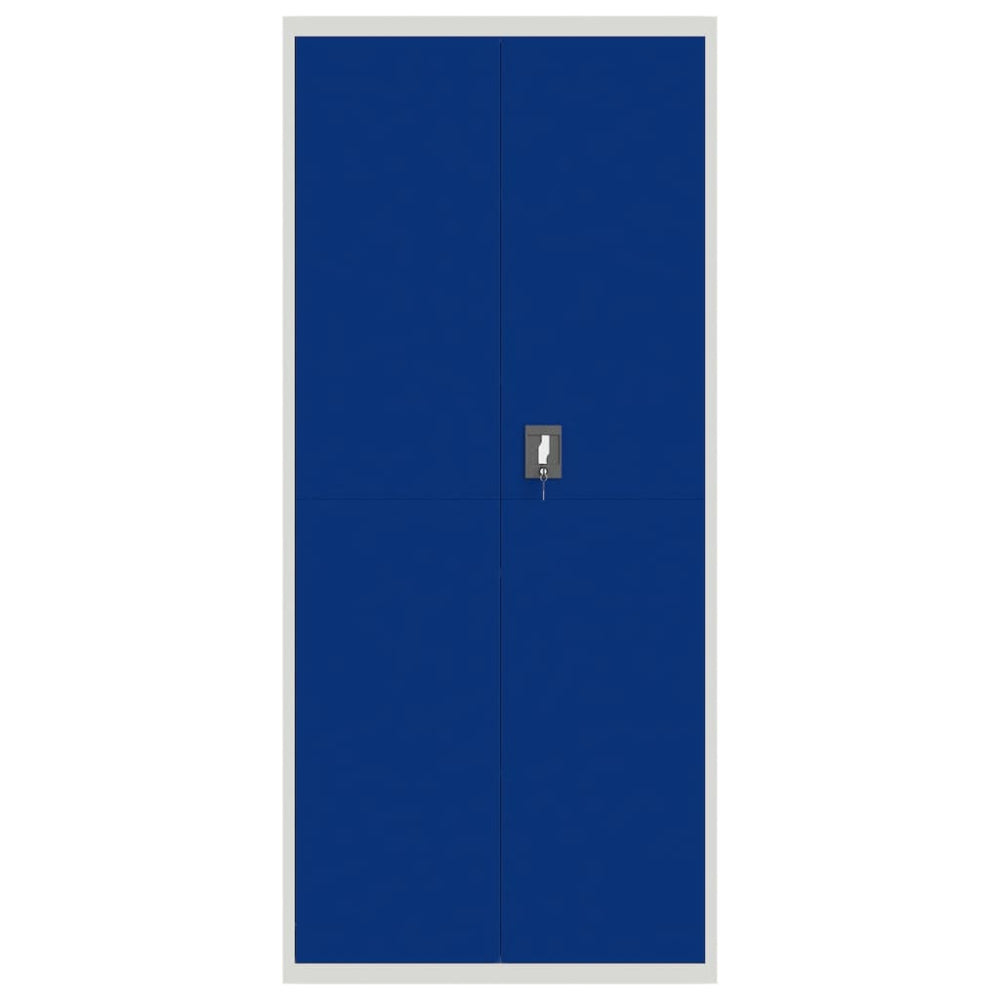 Archiefkast 90x40x200 cm staal lichtgrijs en blauw MeubelReus