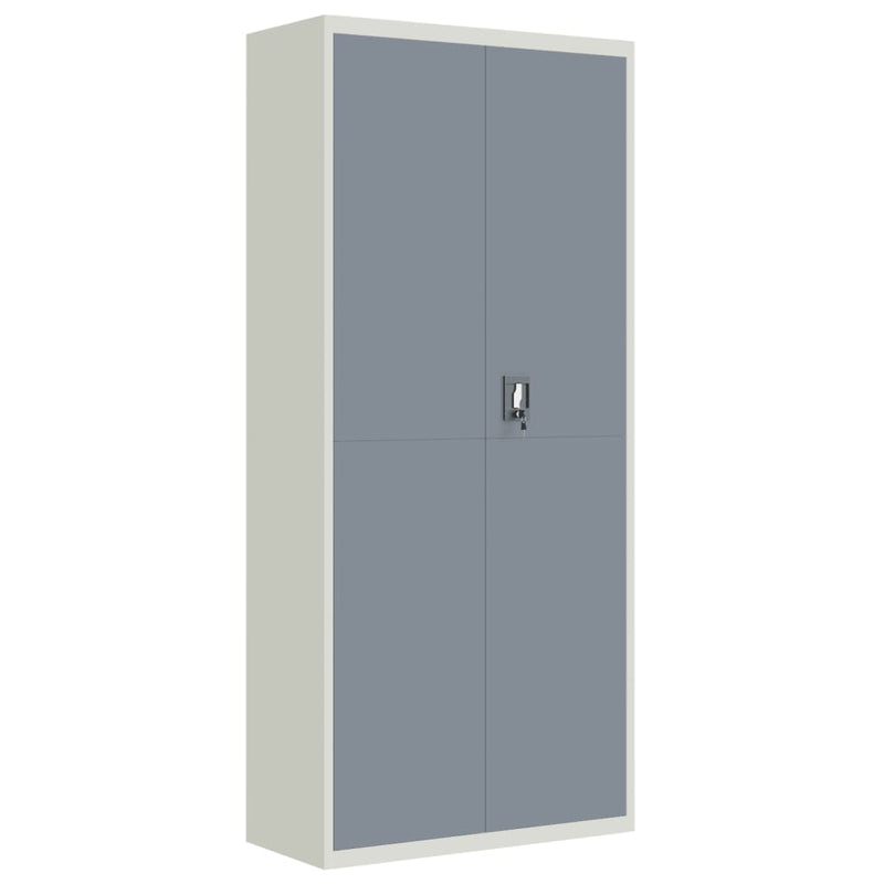 Archiefkast 90x40x200 cm staal lichtgrijs en donkergrijs MeubelReus